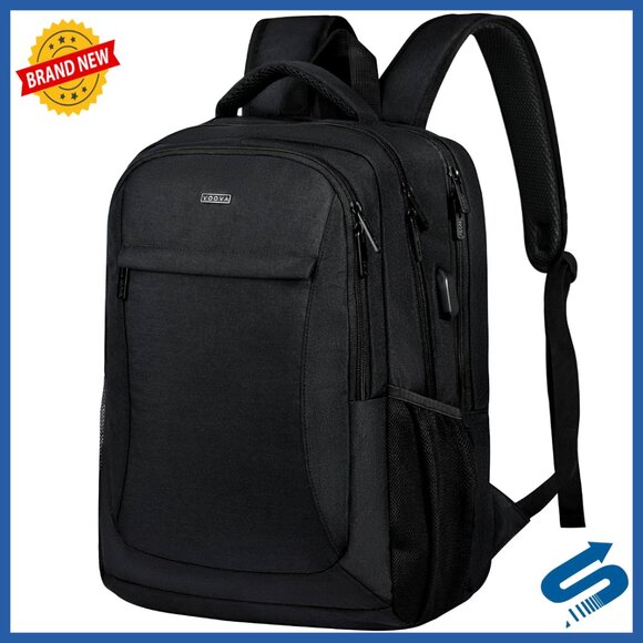 Slim Durable Laptop Backpack with USB Charging Port Waterproof Travel Bag